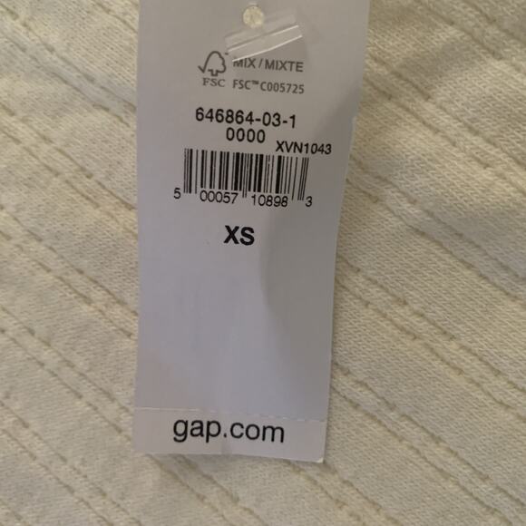 NWT GAP WOMEN'S PONTELLE KNIT MOCK NECK BANDED BOTTOM ANTIQUE WHITE SWEATER XS - Picture 4 of 7